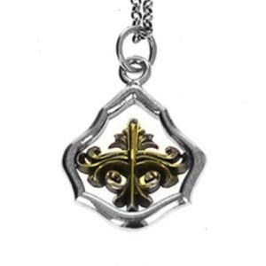 King Baby Studio Framed KB Scroll Pendant .925 Sterling Silver Necklace K10-6505